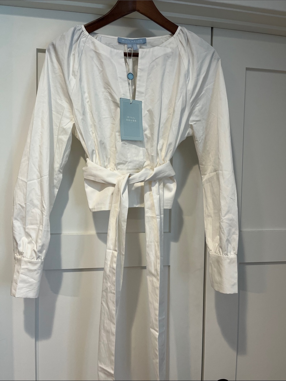 Hill House Giada Top White Tie-Waist XS NWT